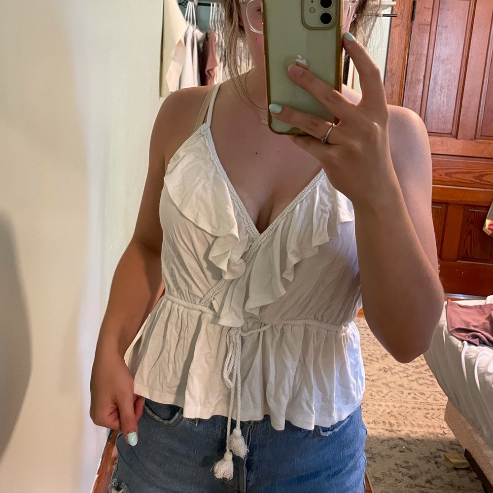 Flowy white tank